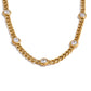 Collar con zirconias, eslabones, color dorado