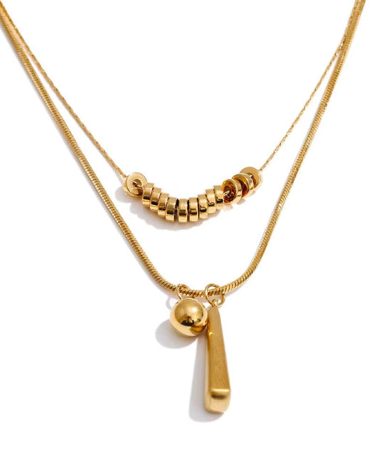 Collar doble minimalista en color dorado