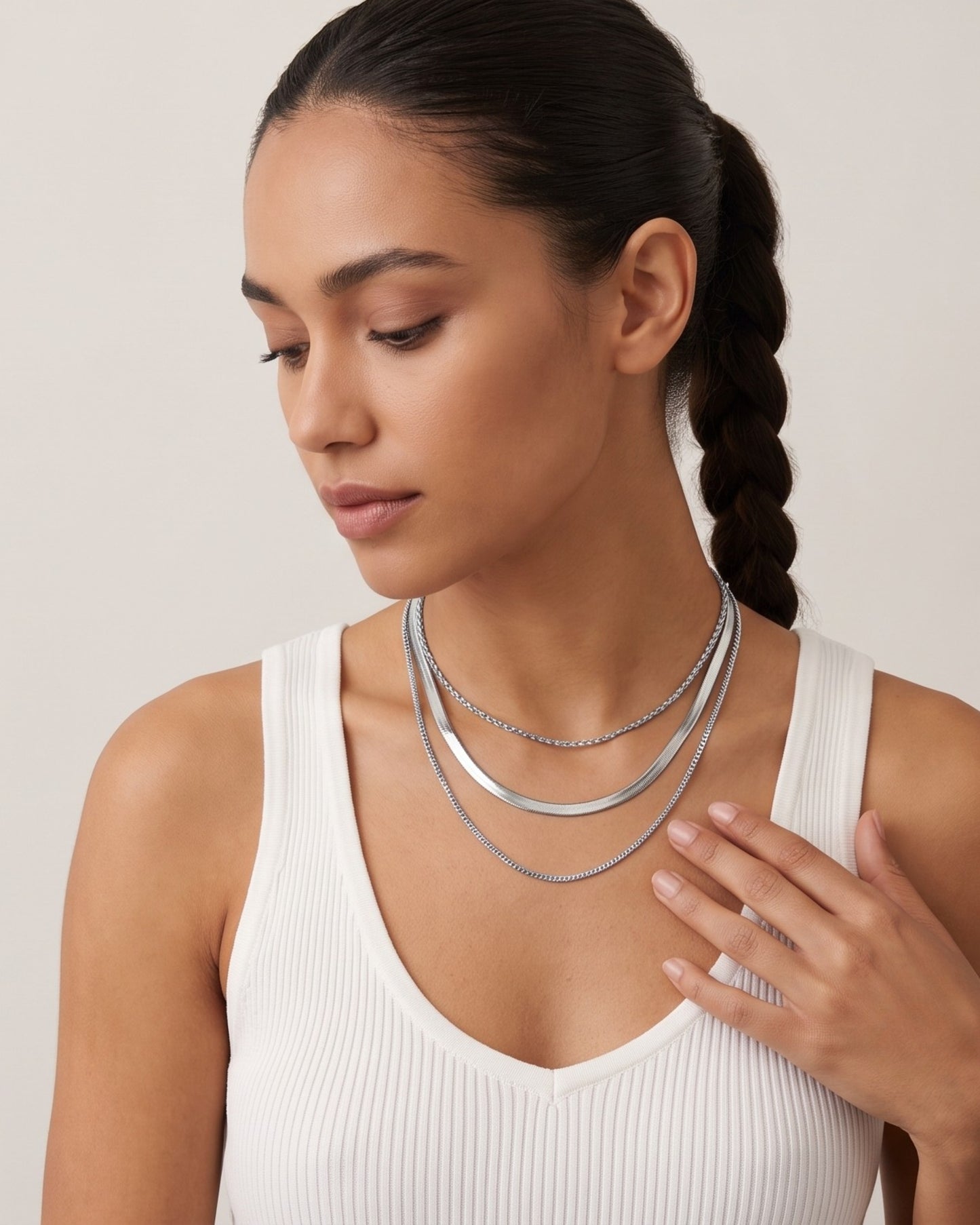 Collar Cadenas Multicapa