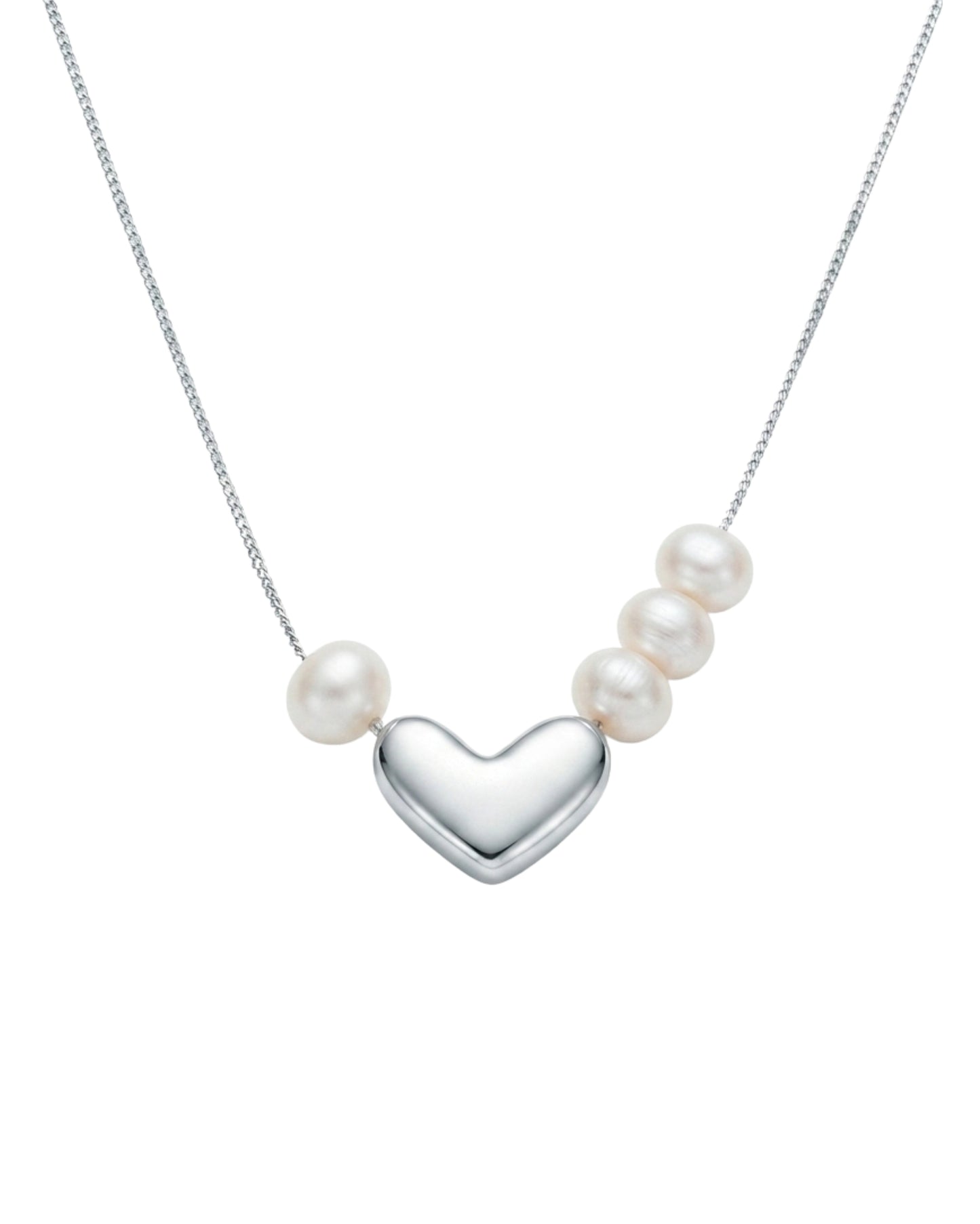 Collar Corazón con Perlas