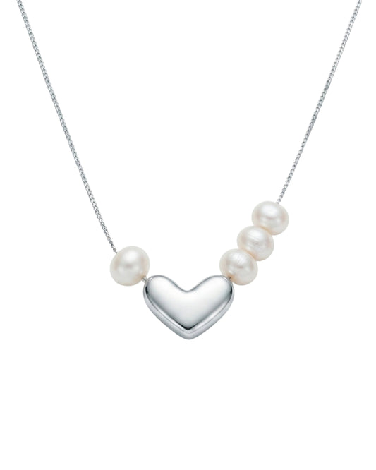 Collar Corazón con Perlas