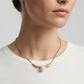 Collar Barra Orgánica con Perla Dorado