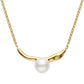 Collar Barra Orgánica con Perla Dorado