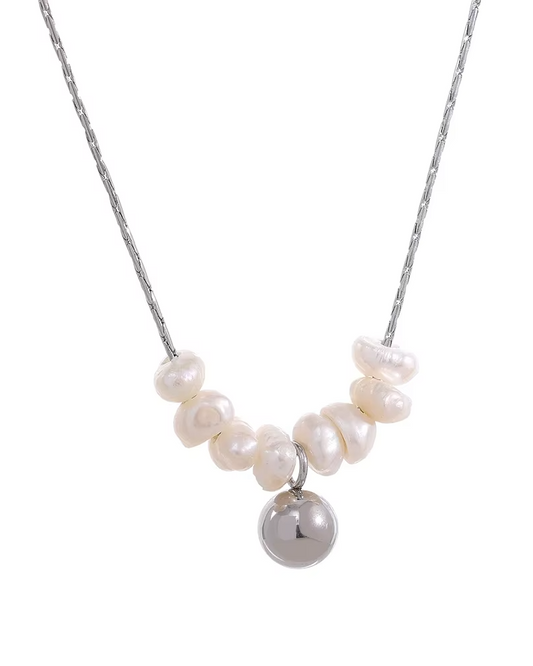 Collar Esfera Plateada