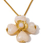 Collar con diseño de flor beige, color dorado
