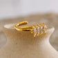 Anillo Abierto con Cristales Marquise