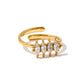 Anillo Abierto con Cristales Marquise