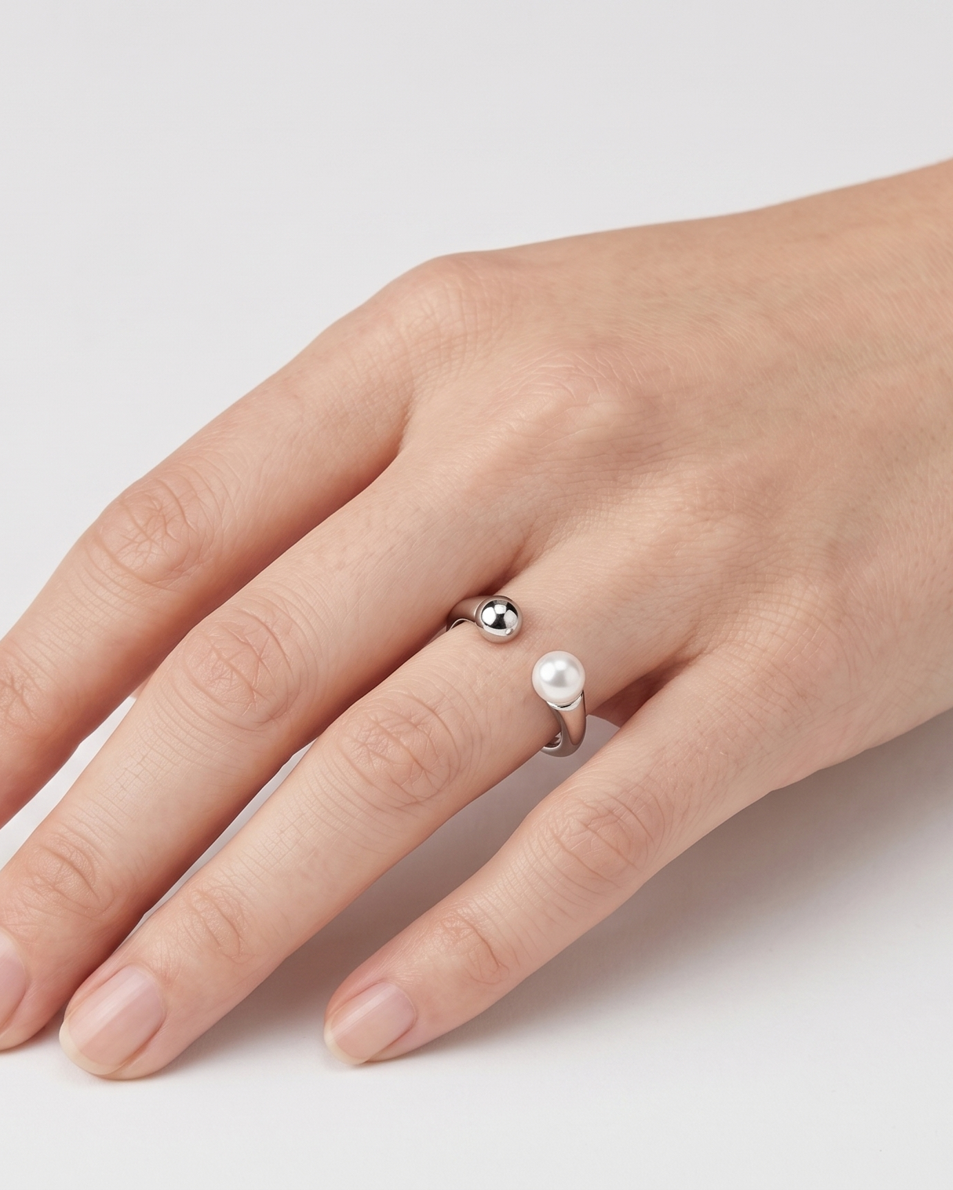 Anillo Dual con Perla