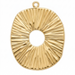 Dije medallón ovalado "Sunburst" con relieve radial y calado central