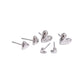 Aretes Corazón Estelar Plateados