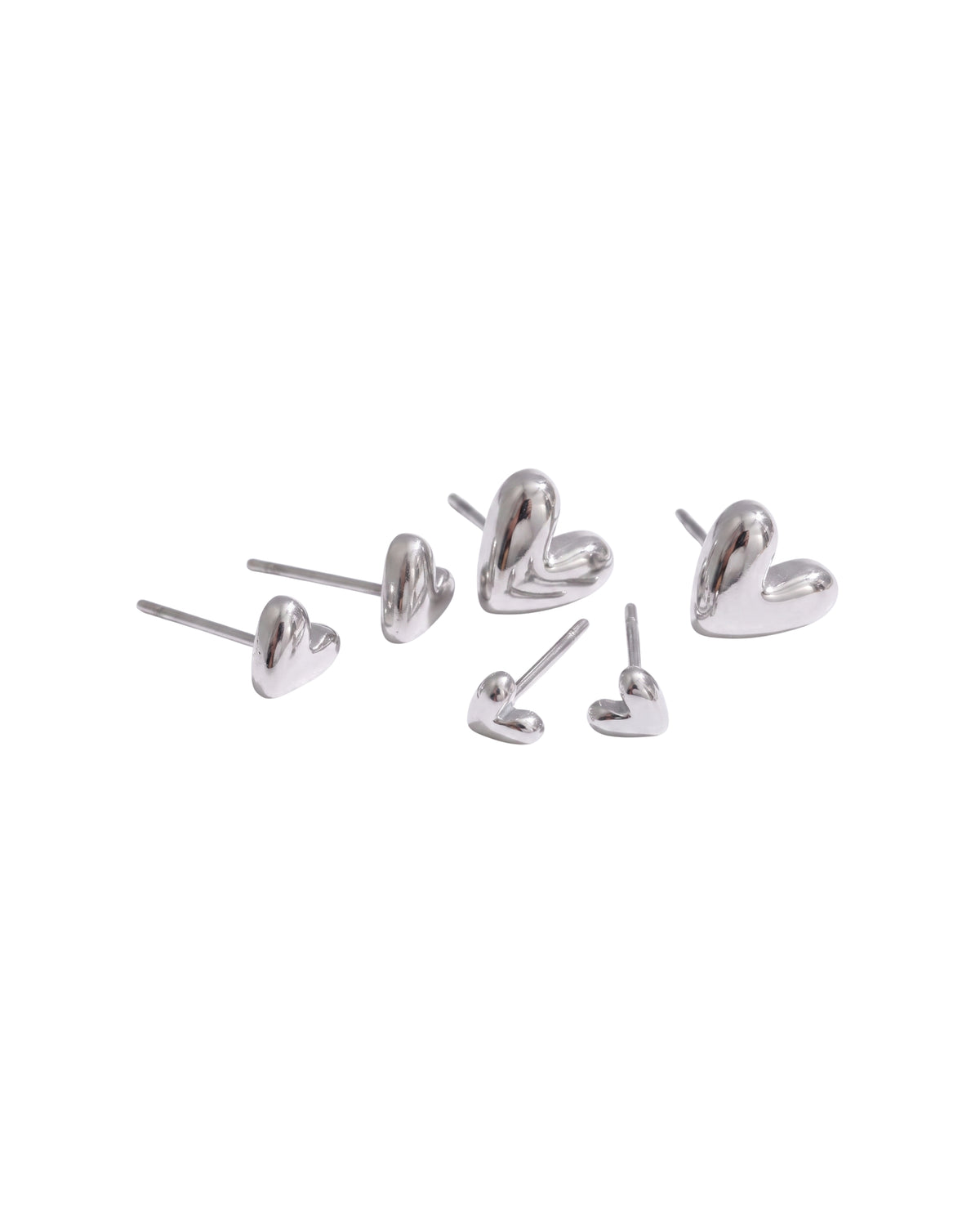Aretes Corazón Estelar Plateados