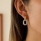 Aretes bicolor dorado y plateado, estilo chunky