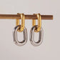 Aretes bicolor dorado y plateado, estilo chunky