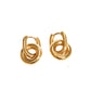 Aretes tipo huggie casuales dorados de acero inoxidable