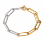 Pulsera de Eslabones Alargados Bicolor