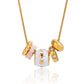 Collar con charms color dorado
