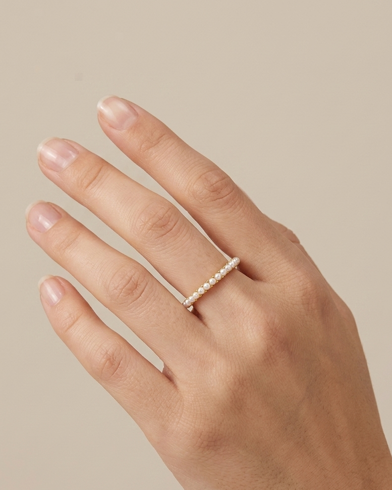 Anillo Eternity de Micro Perlas