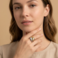 Anillo Chunky Yin Yang con Cristales