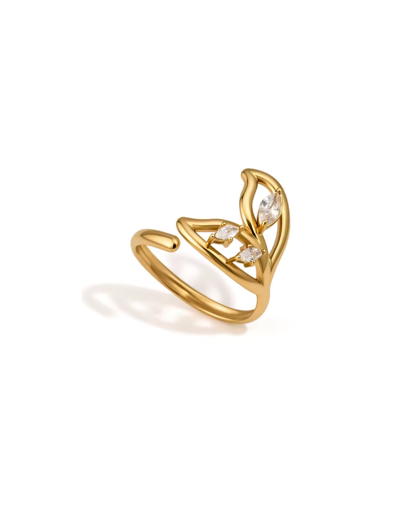 Anillo Abierto de Hojas