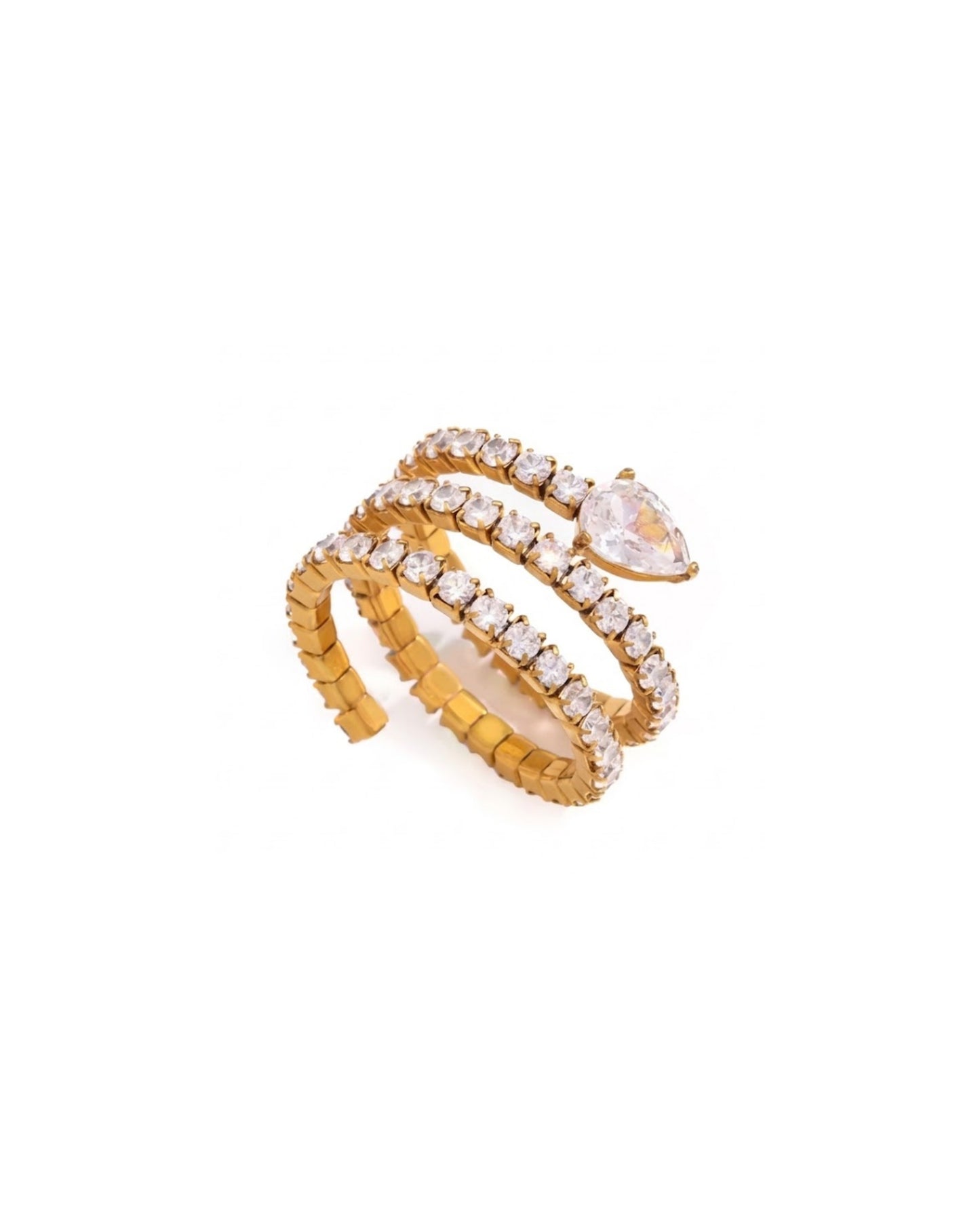 Anillo Espiral con Circonias
