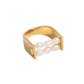 Anillo Sello Cuadrado de Perlas