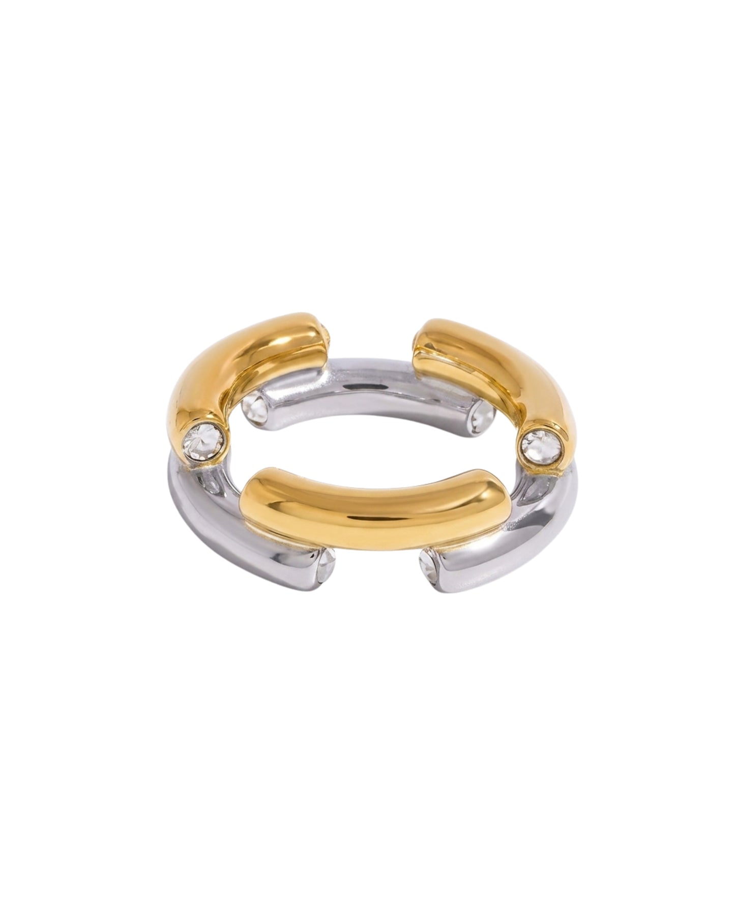 Anillo Interconectado Bicolor