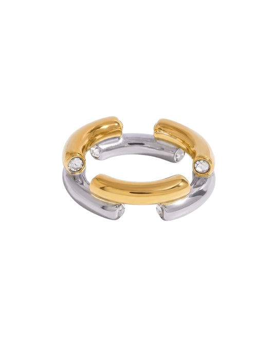 Anillo Interconectado Bicolor