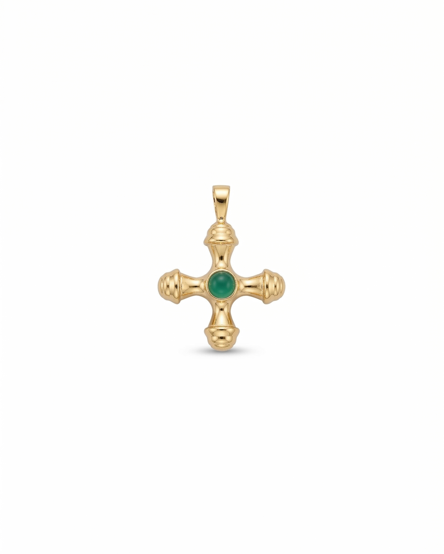 Dije de cruz bizantina en color dorado y verde