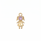 Dije figura de niña dorado "Petite Princess" con cristal lavanda