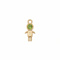 Dije figura de niño dorado "Little Guardian" con cristal verde