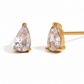 Aretes con cristal tipo studs, color dorado