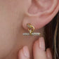 Aretes de Barra y Eslabones con Circonias