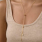 Collar lariat con destellos minimalistas