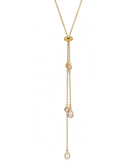 Collar lariat con destellos minimalistas