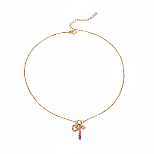 Collar dorado de moño, de tipo ajustable.