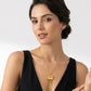 Collar colgante de flecos en color dorado, de tipo ajustable