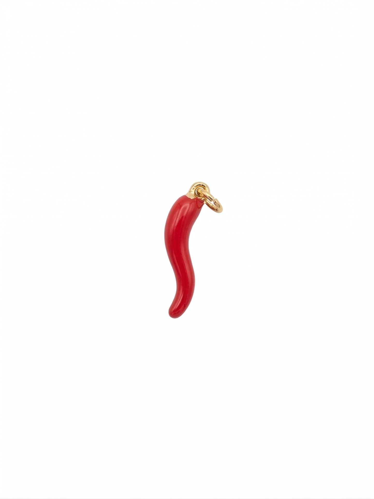 Dije de cornicello italiano en esmalte rojo