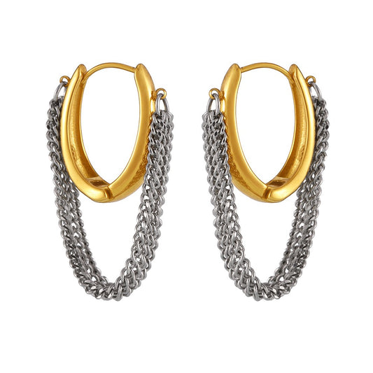 Alia Bicolor Chain Hoops