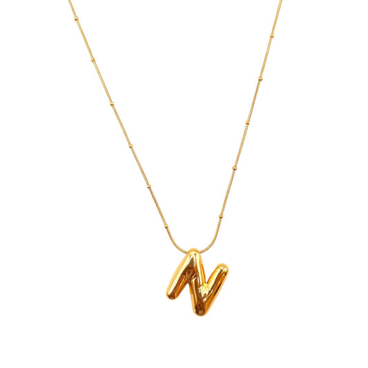 Letter N Golden Necklace