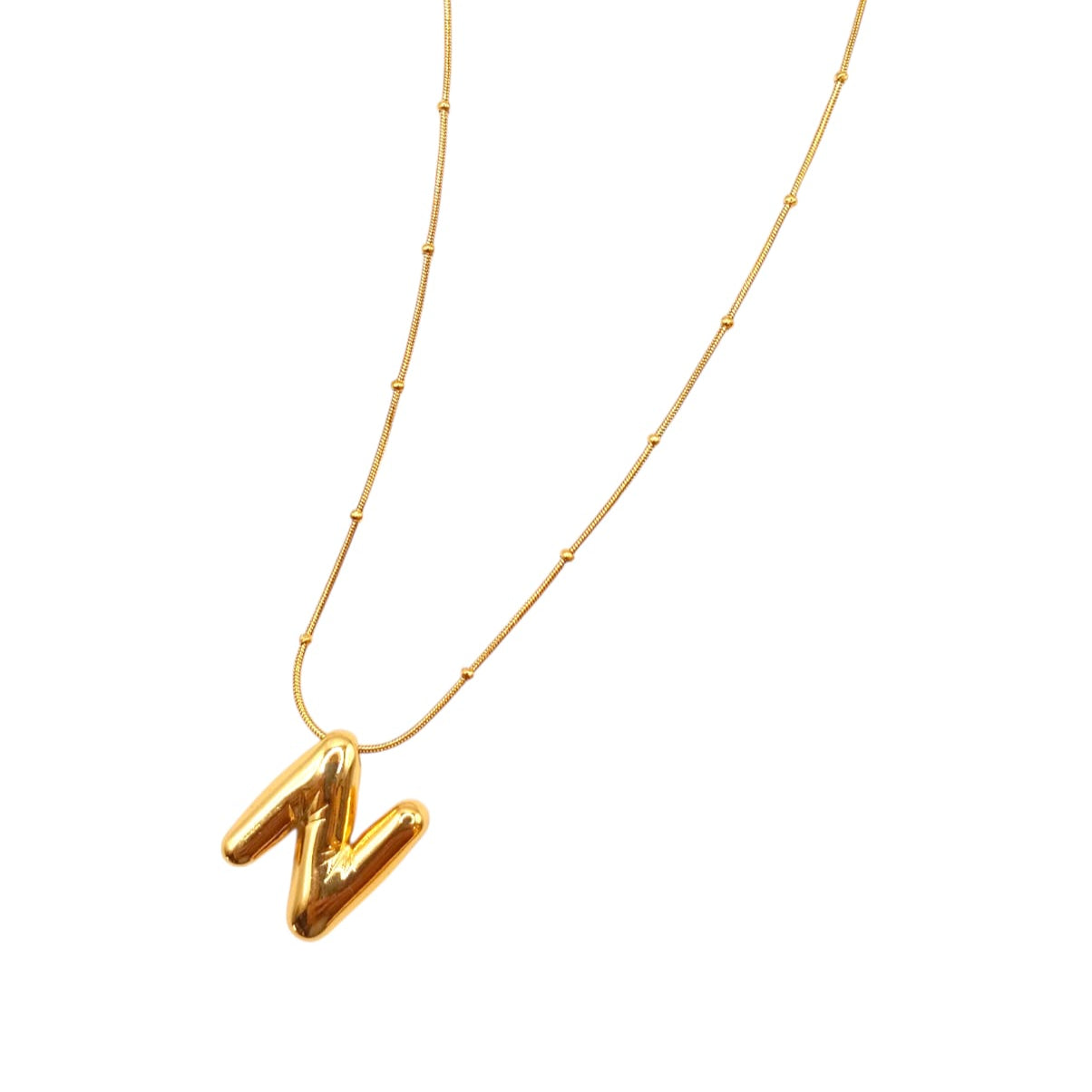 Letter N Golden Necklace