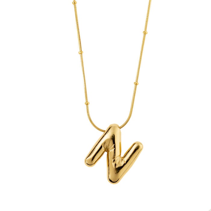 Letter N Golden Necklace